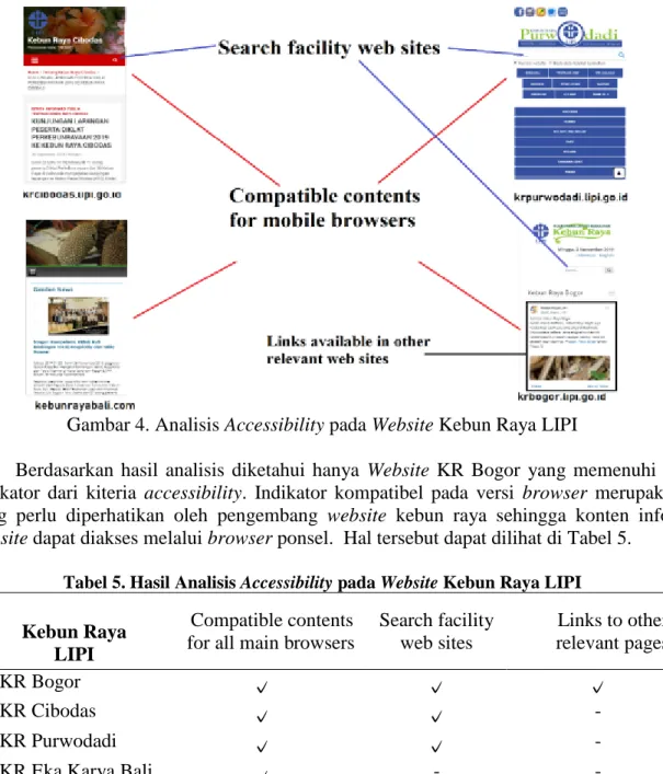 Gambar 4. Analisis Accessibility pada Website Kebun Raya LIPI 