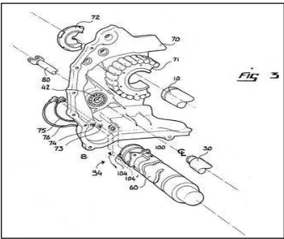 Figure 2.4: Rear engine casing showing the contact assembly, movement to signal 