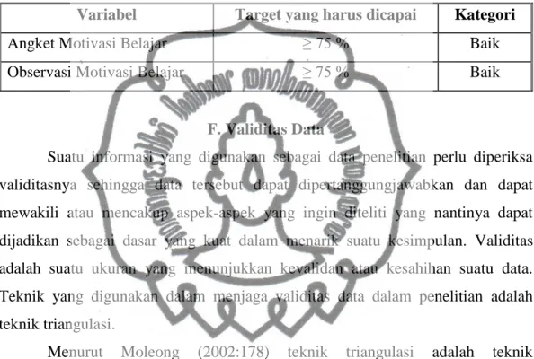 Tabel  3.  Daftar  Persentase  Target  Capaian  Masing-Masing  Indikator  pada  setiap  Variabel Diukur