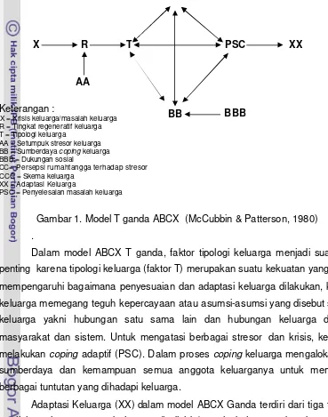 Gambar 1. Model T ganda ABCX  (McCubbin & Patterson, 1980) 