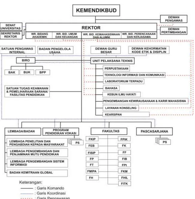 Gambar 2.1 Struktur organisasi Universitas Halu Oleo 