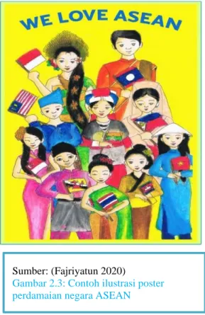 Gambar 2.3: Contoh ilustrasi poster  perdamaian negara ASEAN