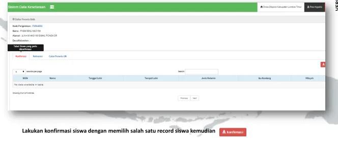 Tabel Siswa yang Perlu Di Konfirmasi 