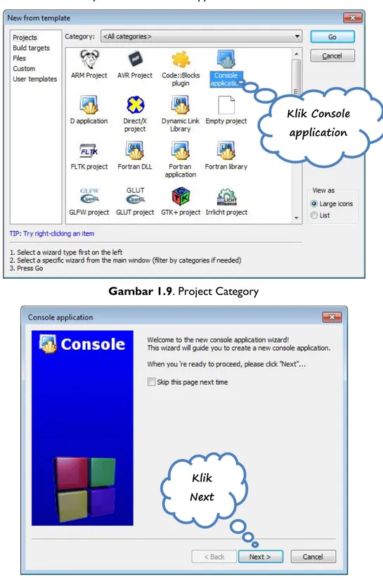 Gambar 1.10. Console Application 1 Klik 