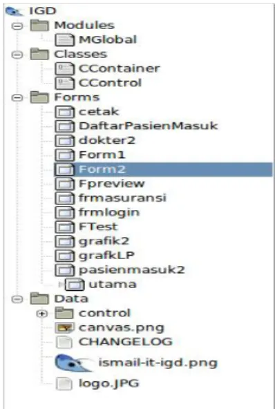 Gambar 2.2  Komponen project gambas  -  Properties, berisi keterangan dari sebuah form