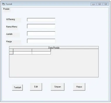 Gambar 4.19  Form Input Data Produk  f)  Form laporan pembelian 
