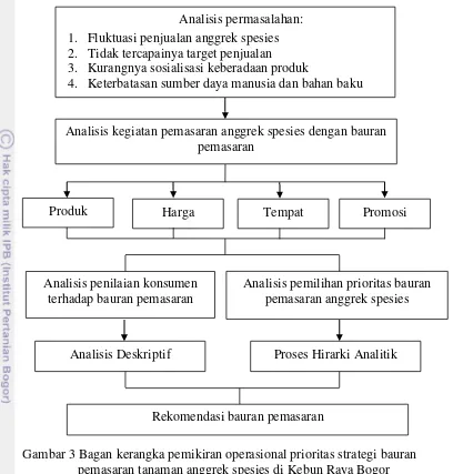 Gambar 3 Bagan kerangka pemikiran operasional prioritas strategi bauran  
