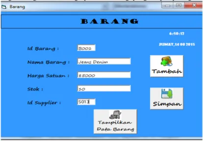 Gambar 10 Form Input Data Barang 