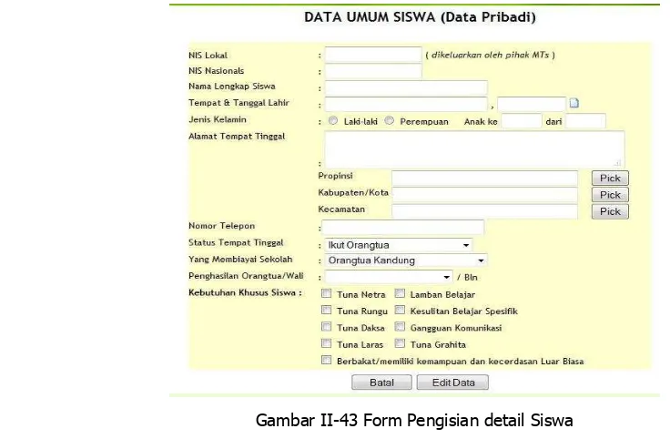 Gambar II-42 Form List data siswa 