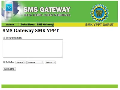 Gambar 4.8 : Tampilan SMS Gateway 