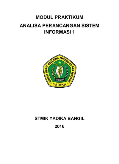 MODUL PRAKTIKUM ANALISA PERANCANGAN SISTEM INFORMASI 1