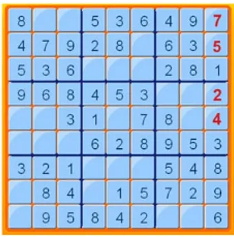 Gambar 1.Salah satu contoh permainan sudoku 