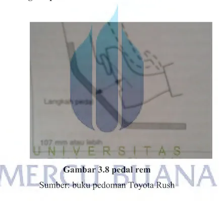 Gambar 3.8 pedal rem  Sumber: buku pedoman Toyota Rush 