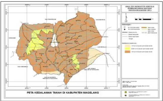 Gambar 2.7.  Peta Kedalaman Tanah di Kabupaten Magelang 