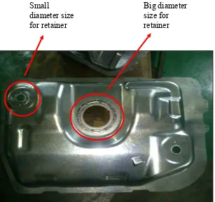 Figure 1.2: Fuel tank upper that assembled with automotive retainer.  (Source : United Vehicles Industries Sdn