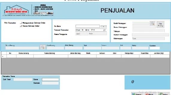 Gambar 56  Form Penjualan 