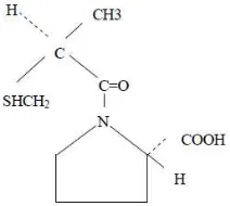 Gambar 3. Struktur kimia kaptopril (Anonim, 1995). 