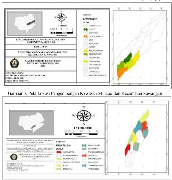 Gambar 4. Peta Lokasi Pengembangan Kawasan Minapolitan Kecamatan Muntilan 