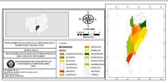 Gambar 5. Peta Lokasi Pengembangan Kawasan Minapolitan Kecamatan Mungkid  Analisis  Keberlanjutan  Pengembangan  Kawasan 