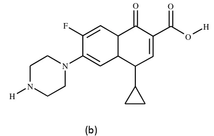 Gambar 3  Struktur ikatan kimia dari siproflokasin. 
