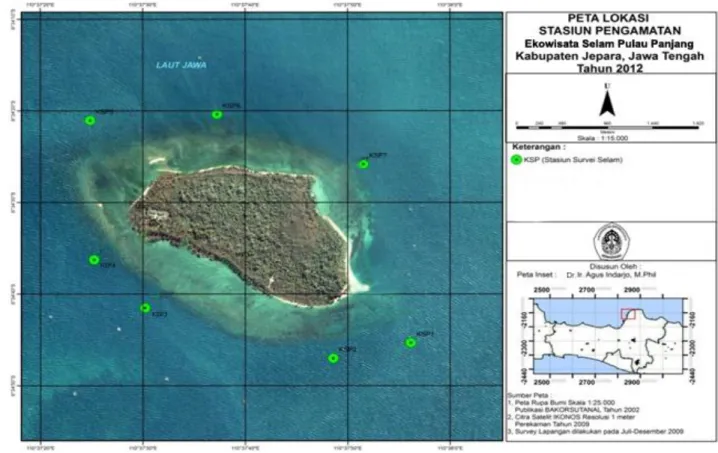 Gambar 1. Peta Stasiun Penelitian di Pulau Panjang  Kesesuaian  kawasan  ekowisata 
