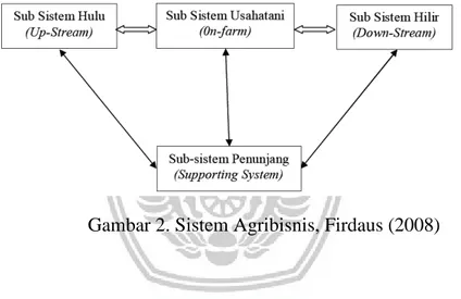 Gambar 2. Sistem Agribisnis, Firdaus (2008) 