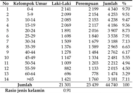 Tabel  10. Kelompok umur masyarakat Danau Singkarak (wilayah  Kabupaten Tanah Datar) 