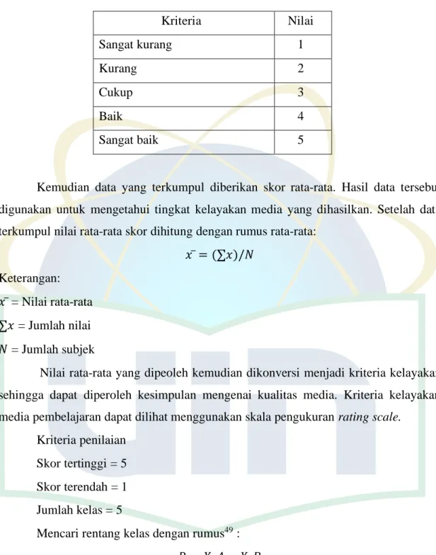 Tabel 3.5 Ketentuan Pemberian Nilai 48