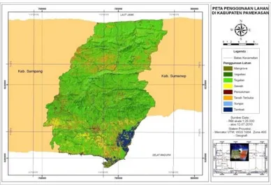 Gambar 3. Peta Penggunaan Lahan Kabupaten Pamekasan 