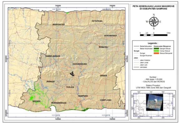 Gambar 5. Peta Kesesuaian Lahan Mangrove di Kabupaten Sampang  Kesimpulan 