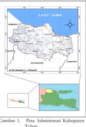 Gambar  1.      Peta  Administrasi  Kabupaten   Tuban 