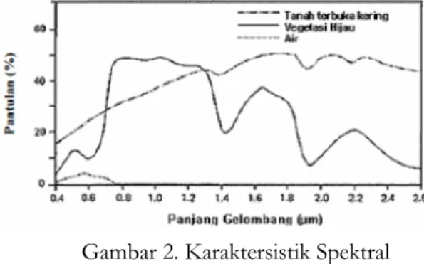 Gambar 2. Karaktersistik Spektral (Sumber: Pratt, 1977 dalam Lillesand dan