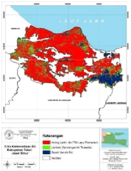 Gambar 9. Peta Tingkat Ketersediaan Air Kabupaten Tuban pada Tanggal 25 Agustus
