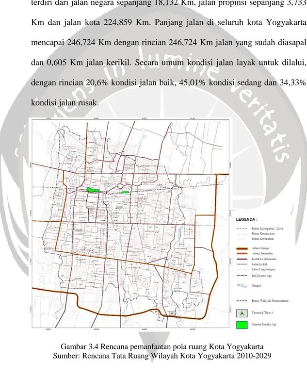 Gambar 3.4 Rencana pemanfaatan pola ruang Kota Yogyakarta  Sumber: Rencana Tata Ruang Wilayah Kota Yogyakarta 2010-2029 