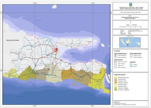 Gambar 1.Peta Desa Pesisir Selatan Provinsi Jawa Timur 