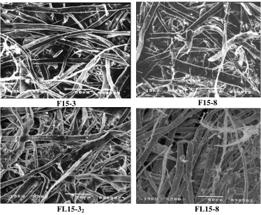 Gambar 5. Mikrograf SEM Permukaan Lembaran Pulp Daur Ulang  