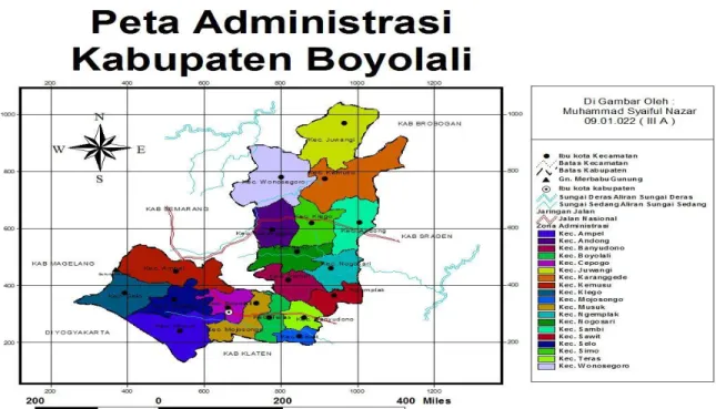 Gambar 2. Wilayah Kabupaten Boyolali (Sumber: BAPPEDA) 