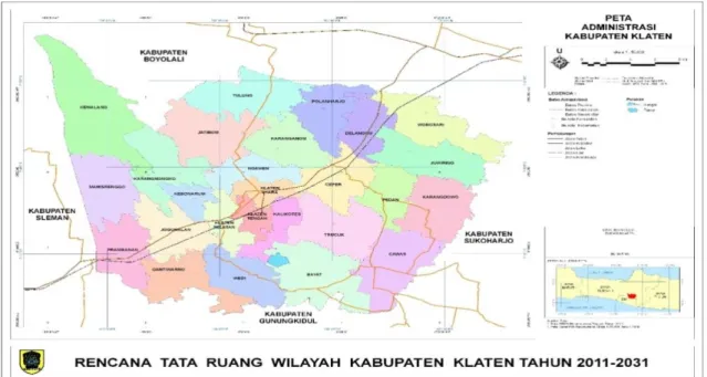 Gambar 3. Wilayah Kabupaten Klaten (Sumber: BAPPEDA) 