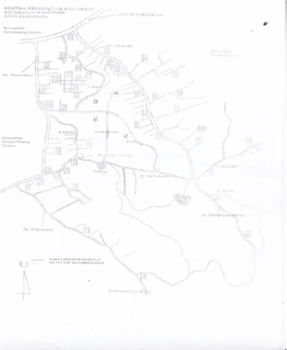 Gambar 8.  Gambar Sketsa Kelurahan Mugirejo dari Pihak Kelurahan 