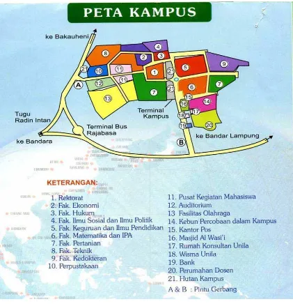 Gambar 4.2 : Peta Kampus Universitas Lampung 