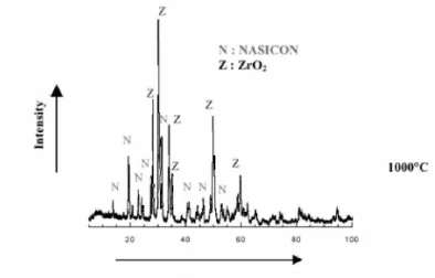 Gambar 2.4 Pola XRD NASICON dengan metode sol-gel, sumber: (Mouzer et al, 2003)