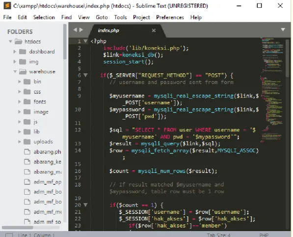 Gambar 2.7 Tampilan Sublime Text 