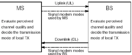 Figure 1.1.4: signalling scenarios in adaptive modems 