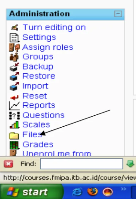 Gambar III-17. Tampilan menu file pada bagian administrasi untuk pengelolaan  file  