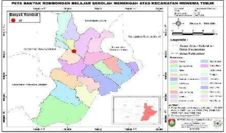 Figure 1. Maps of school distribution of Junior High School in North Kodi Sub-district 