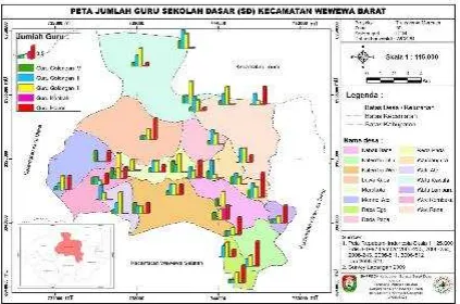 Figure 4. Maps of number and rank of teachers in Junior High School in East Wewewa Sub-district 
