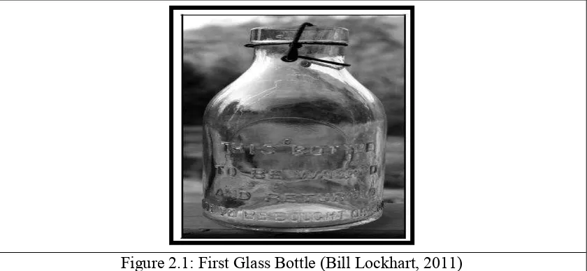 Figure 2.1: First Glass Bottle (Bill Lockhart, 2011) 