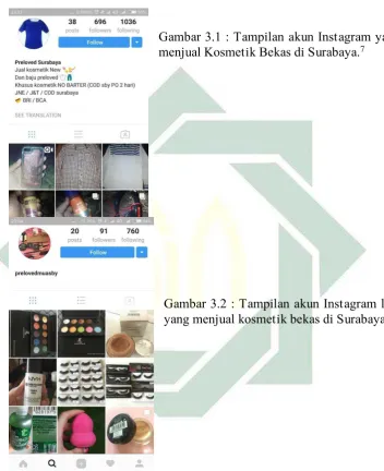 Gambar 3.1 : Tampilan akun Instagram yang 