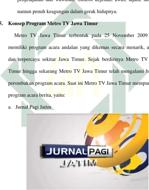Gambar 3.2 Bumper Jurnal Pagi Jatim  Sumber: Metro TV Jawa Timur 