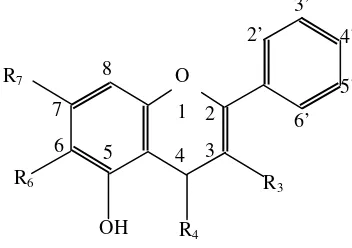 Gambar 6  Struktur umum flavonoid 